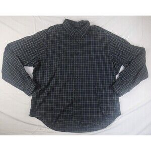 Ralph Lauren Classic Fit MensXXL Blue Green Checked Cotton Button Down L/S Shirt